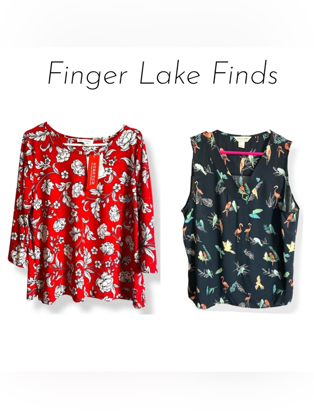 Two Colorful Patterned Lightweight  Tops , PXL